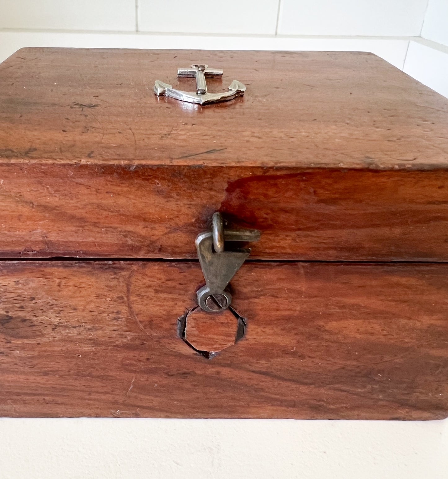 Old wooden anchor box
