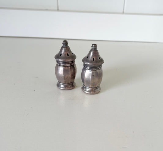 Antique Silver Salt and Pepper Shakers