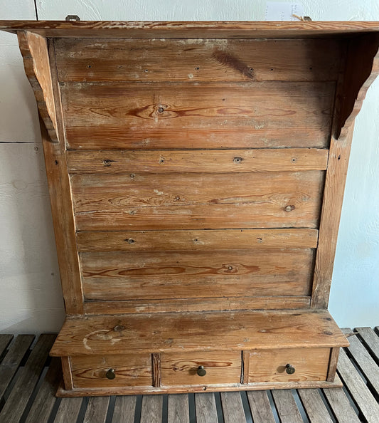 Antique pine wall shelf