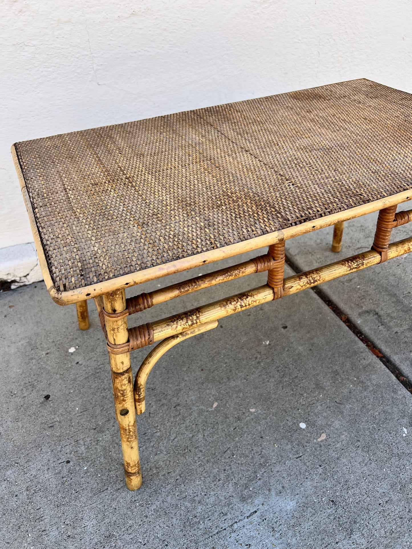 Vintage bamboo coffee table