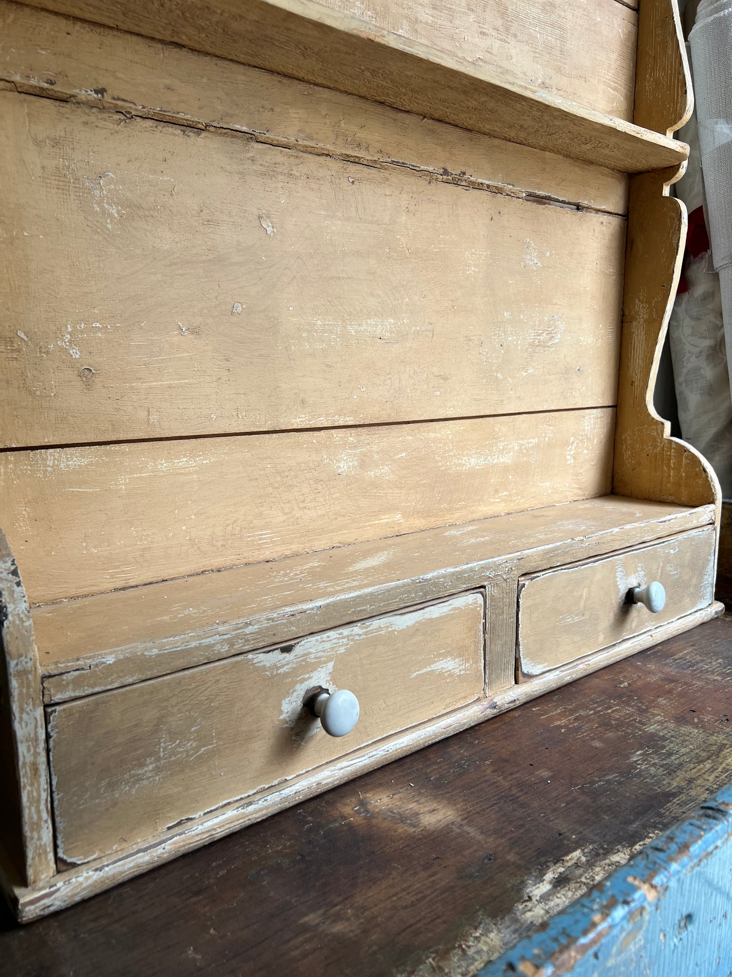 Vintage painted wall shelf