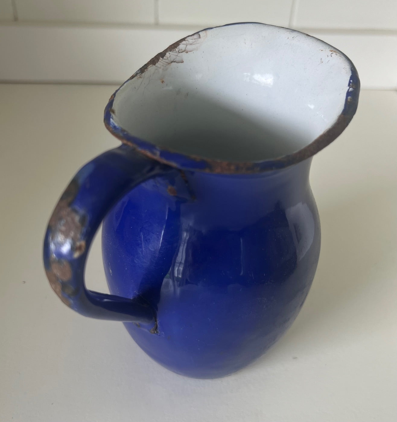 Mini Enamel Blue Pitcher