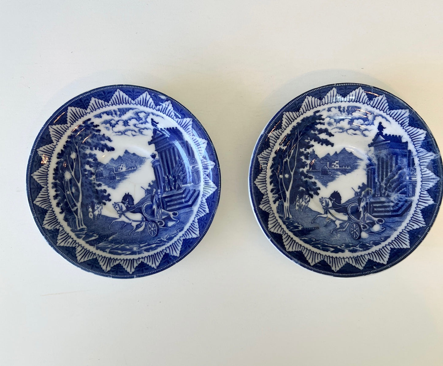 Blue & White small plates - Set of 2