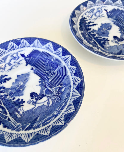 Blue & White small plates - Set of 2