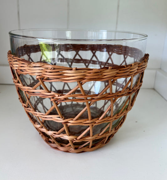 Wicker Glass Bowl