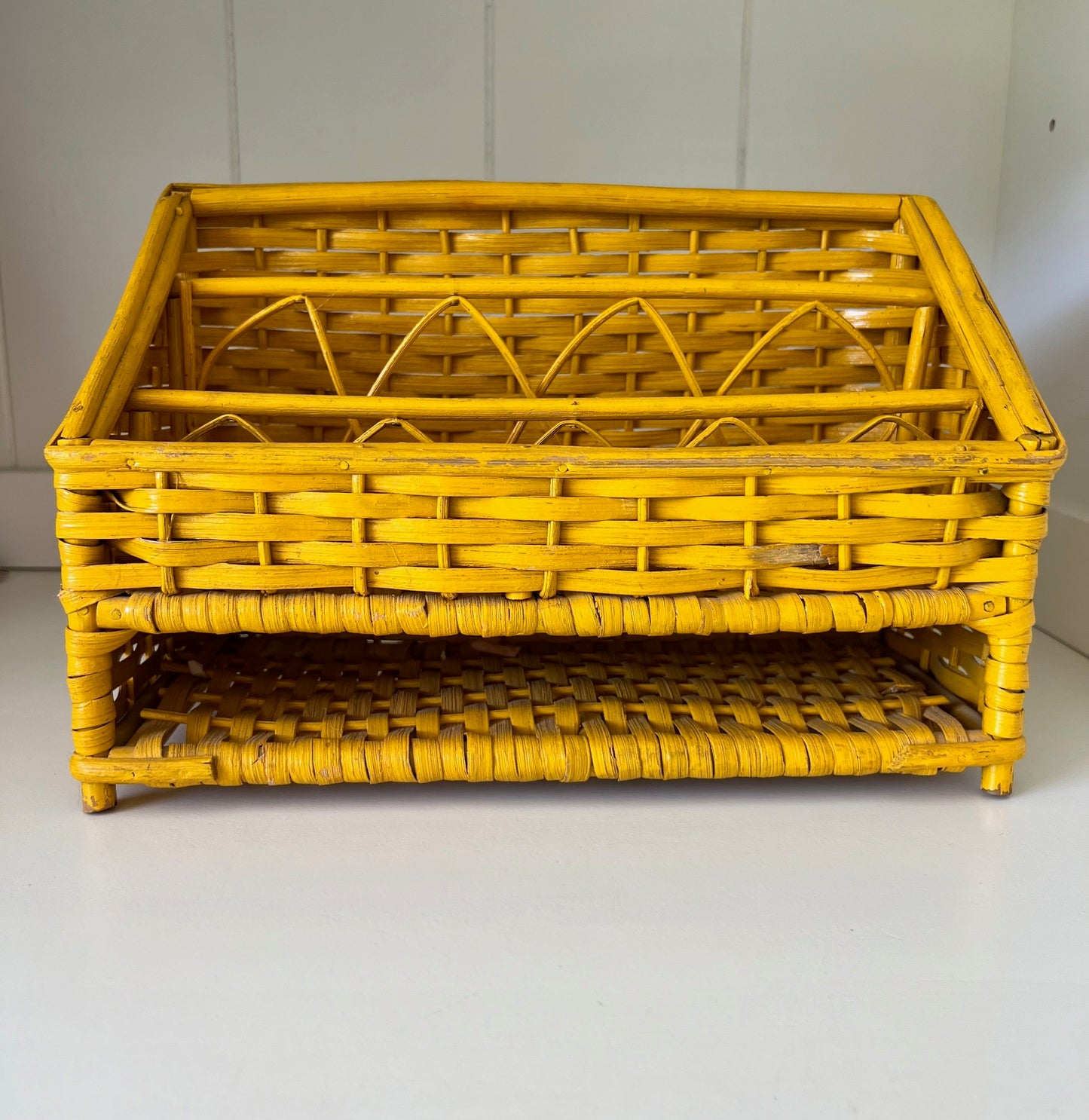 Vintage Yellow Desk organizer